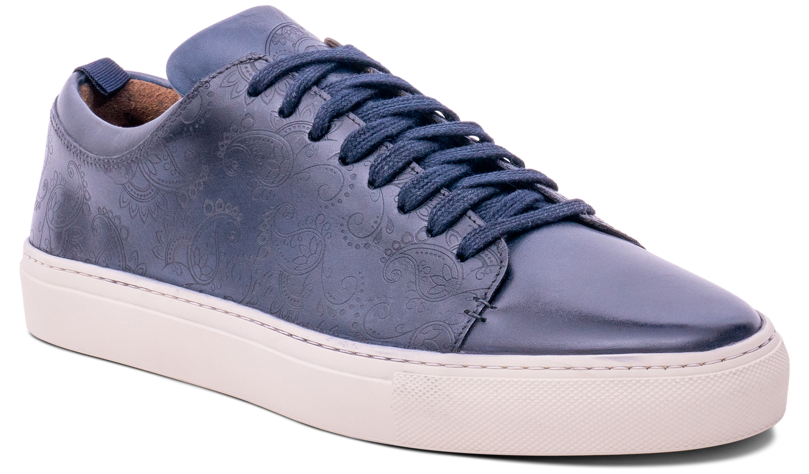 Paisely - Navy Hand Painted